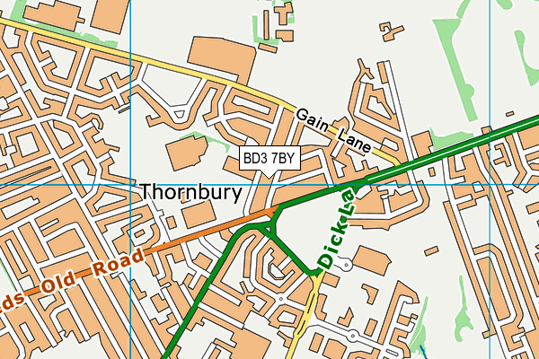 BD3 7BY map - OS VectorMap District (Ordnance Survey)