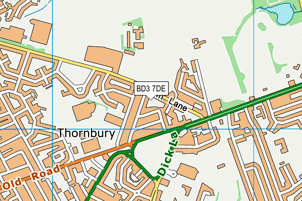 BD3 7DE map - OS VectorMap District (Ordnance Survey)