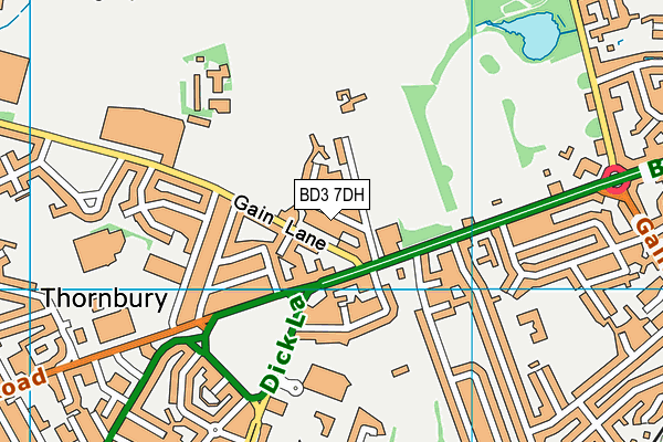 BD3 7DH map - OS VectorMap District (Ordnance Survey)