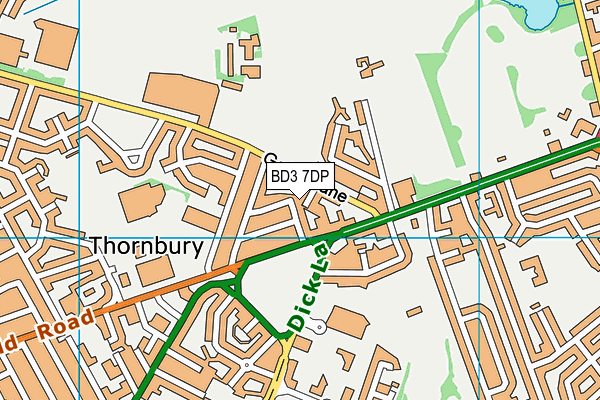 BD3 7DP map - OS VectorMap District (Ordnance Survey)