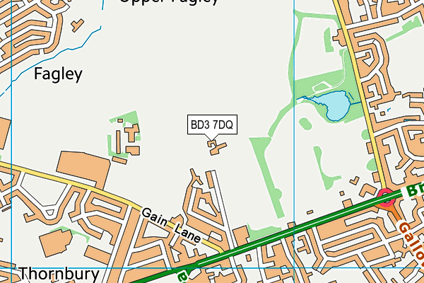 BD3 7DQ map - OS VectorMap District (Ordnance Survey)