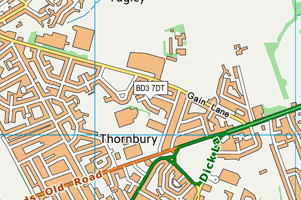 BD3 7DT map - OS VectorMap District (Ordnance Survey)