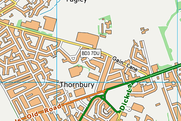 BD3 7DU map - OS VectorMap District (Ordnance Survey)