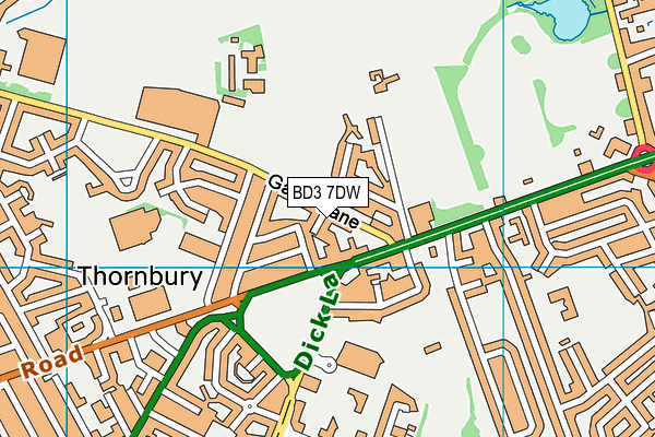 BD3 7DW map - OS VectorMap District (Ordnance Survey)