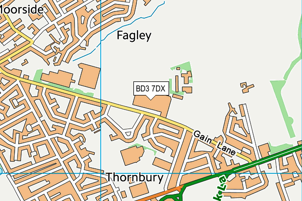 BD3 7DX map - OS VectorMap District (Ordnance Survey)