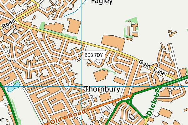 BD3 7DY map - OS VectorMap District (Ordnance Survey)