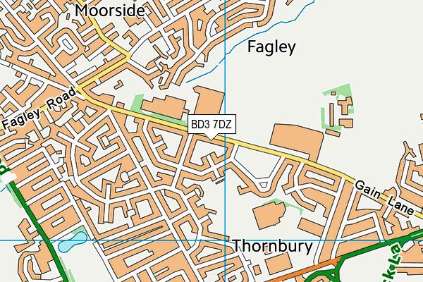 BD3 7DZ map - OS VectorMap District (Ordnance Survey)