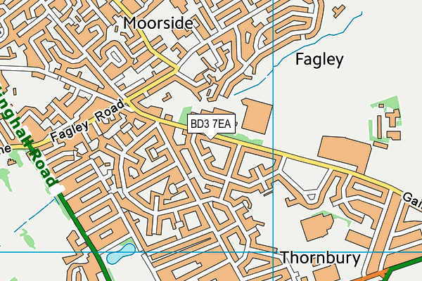 BD3 7EA map - OS VectorMap District (Ordnance Survey)