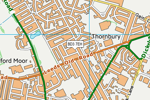 BD3 7EH map - OS VectorMap District (Ordnance Survey)