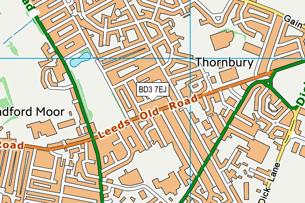 BD3 7EJ map - OS VectorMap District (Ordnance Survey)