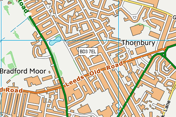 BD3 7EL map - OS VectorMap District (Ordnance Survey)