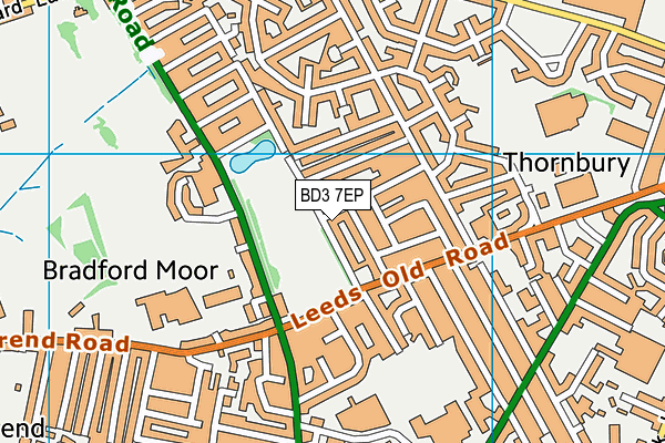 BD3 7EP map - OS VectorMap District (Ordnance Survey)