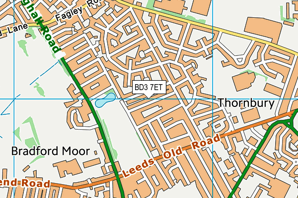 BD3 7ET map - OS VectorMap District (Ordnance Survey)