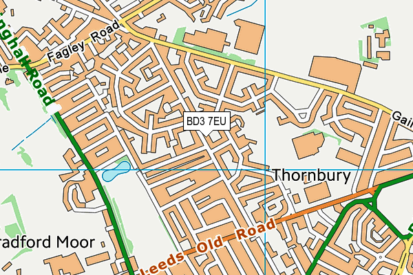 BD3 7EU map - OS VectorMap District (Ordnance Survey)