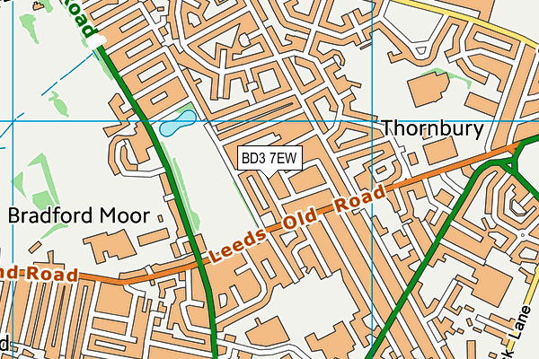 BD3 7EW map - OS VectorMap District (Ordnance Survey)