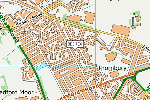 BD3 7EX map - OS VectorMap District (Ordnance Survey)