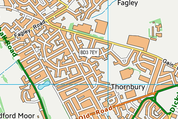 BD3 7EY map - OS VectorMap District (Ordnance Survey)