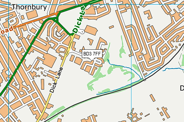 BD3 7FF map - OS VectorMap District (Ordnance Survey)