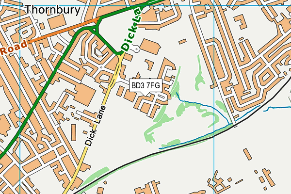 BD3 7FG map - OS VectorMap District (Ordnance Survey)