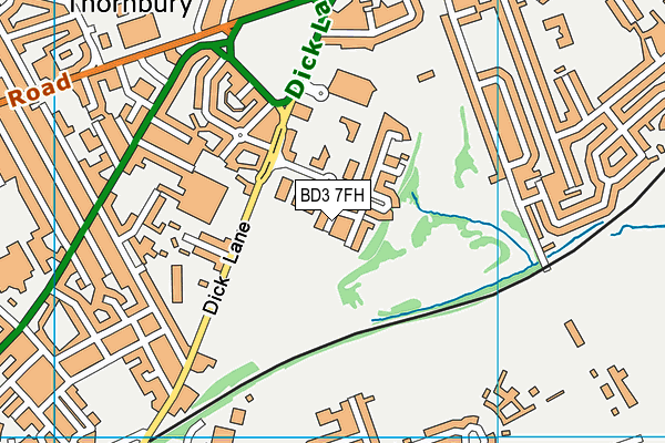 BD3 7FH map - OS VectorMap District (Ordnance Survey)