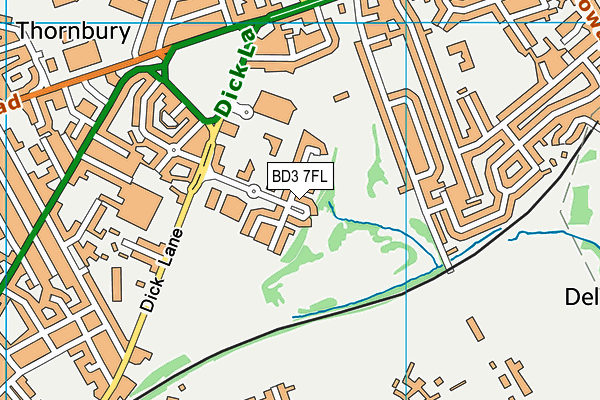 BD3 7FL map - OS VectorMap District (Ordnance Survey)