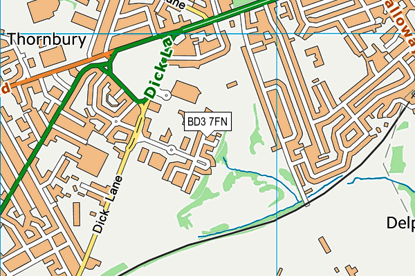 BD3 7FN map - OS VectorMap District (Ordnance Survey)