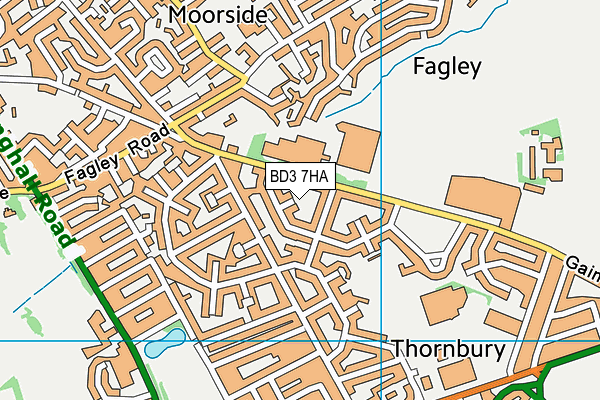 BD3 7HA map - OS VectorMap District (Ordnance Survey)