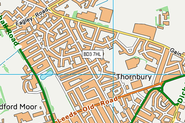 BD3 7HL map - OS VectorMap District (Ordnance Survey)