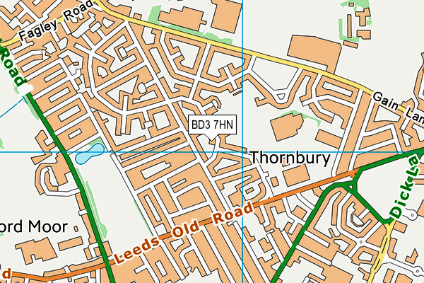 BD3 7HN map - OS VectorMap District (Ordnance Survey)