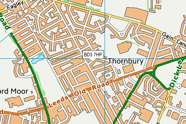 BD3 7HP map - OS VectorMap District (Ordnance Survey)