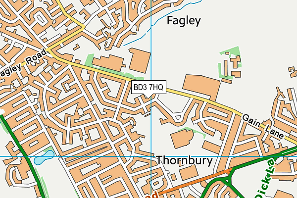 BD3 7HQ map - OS VectorMap District (Ordnance Survey)