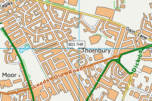 BD3 7HR map - OS VectorMap District (Ordnance Survey)