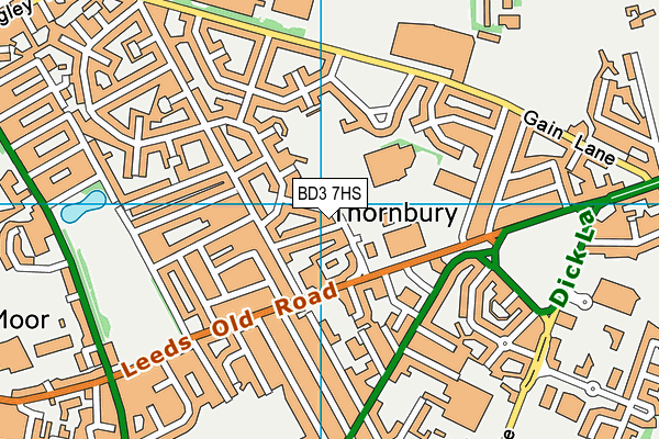 BD3 7HS map - OS VectorMap District (Ordnance Survey)