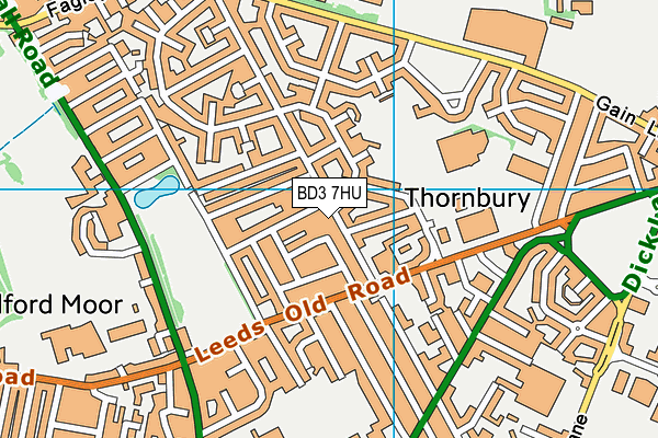 BD3 7HU map - OS VectorMap District (Ordnance Survey)