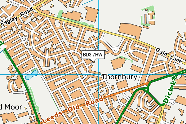 BD3 7HW map - OS VectorMap District (Ordnance Survey)