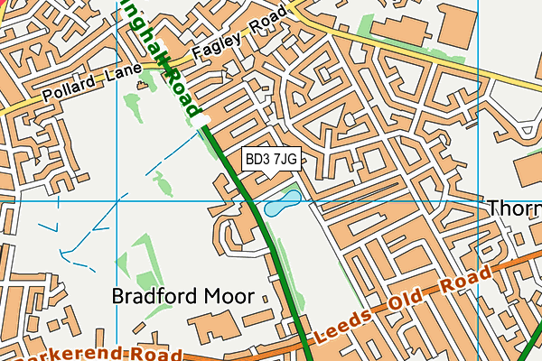 BD3 7JG map - OS VectorMap District (Ordnance Survey)