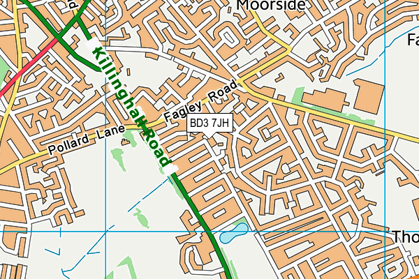 BD3 7JH map - OS VectorMap District (Ordnance Survey)