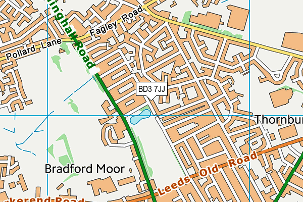 BD3 7JJ map - OS VectorMap District (Ordnance Survey)