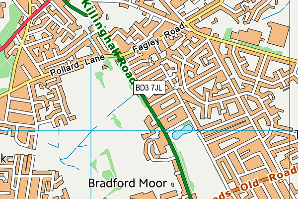 BD3 7JL map - OS VectorMap District (Ordnance Survey)