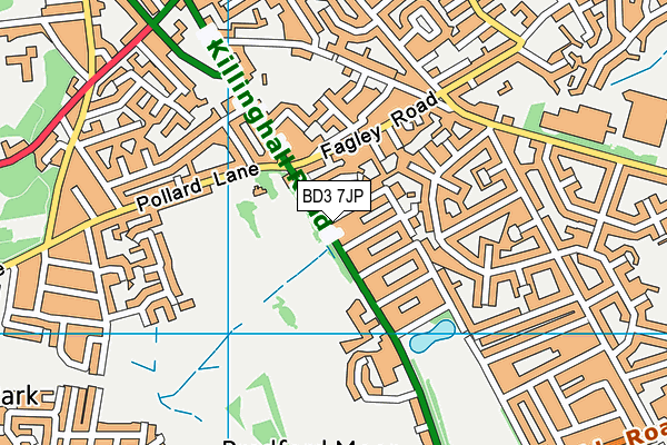 BD3 7JP map - OS VectorMap District (Ordnance Survey)