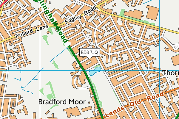 BD3 7JQ map - OS VectorMap District (Ordnance Survey)