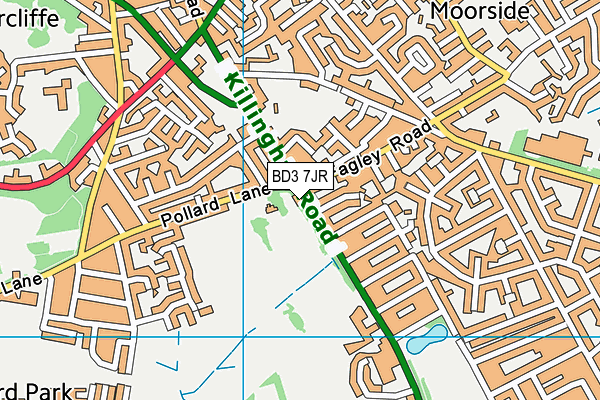 BD3 7JR map - OS VectorMap District (Ordnance Survey)