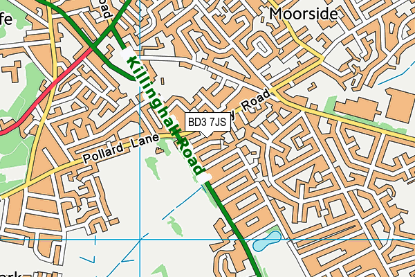 BD3 7JS map - OS VectorMap District (Ordnance Survey)