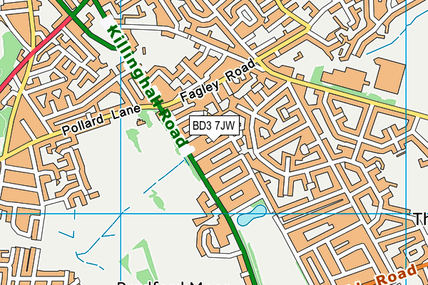 BD3 7JW map - OS VectorMap District (Ordnance Survey)