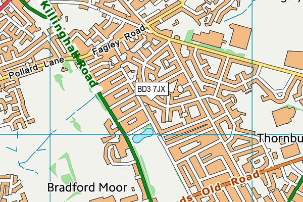 BD3 7JX map - OS VectorMap District (Ordnance Survey)