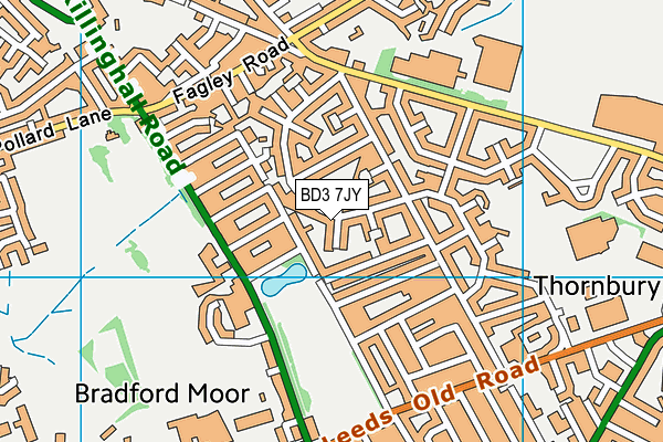 BD3 7JY map - OS VectorMap District (Ordnance Survey)