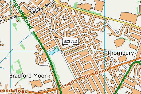 BD3 7LD map - OS VectorMap District (Ordnance Survey)