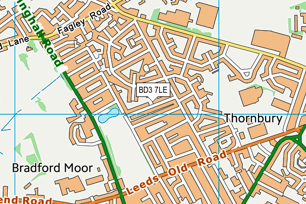 BD3 7LE map - OS VectorMap District (Ordnance Survey)