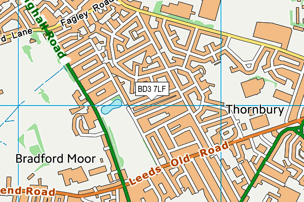 BD3 7LF map - OS VectorMap District (Ordnance Survey)