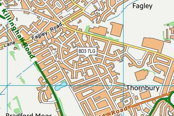 BD3 7LG map - OS VectorMap District (Ordnance Survey)